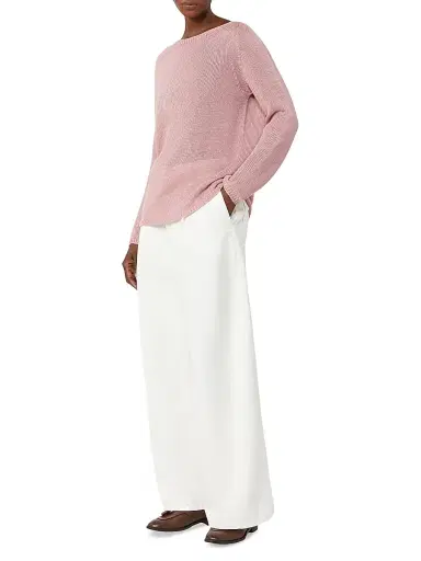 Max Mara Women's Linen Yarn Basic Sweater - Antique Rose - Size XL | Thumbnail 2