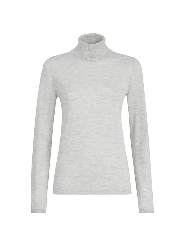 Brunello Cucinelli Women's Cashmere and Silk Lightweight Turtleneck Sweater