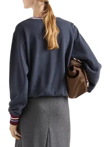 Prada Women's Cotton Fleece Crew-Neck Sweatshirt - Blue - Size Large | Thumbnail 4 Prada Women's Cotton Fleece Crew-Neck Sweatshirt - Blue - Size Large | Thumbnail 4