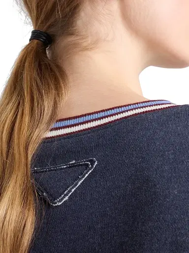 Prada Women's Cotton Fleece Crew-Neck Sweatshirt - Blue - Size Large | Thumbnail 6 Prada Women's Cotton Fleece Crew-Neck Sweatshirt - Blue - Size Large | Thumbnail 6