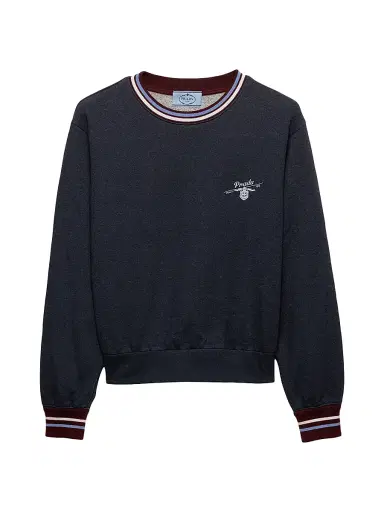 Prada Women's Cotton Fleece Crew-Neck Sweatshirt - Blue - Size Large | Thumbnail 1 Prada Women's Cotton Fleece Crew-Neck Sweatshirt - Blue - Size Large | Thumbnail 1