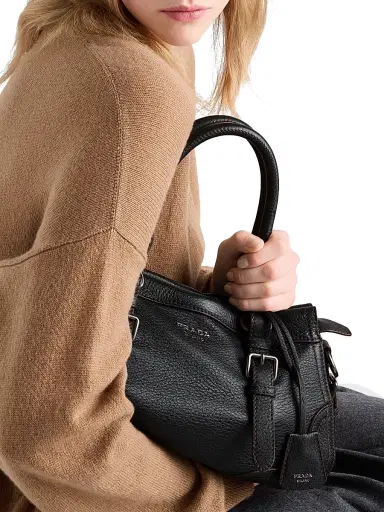 Prada Women's Leather Tote Bag - Black | Thumbnail 3