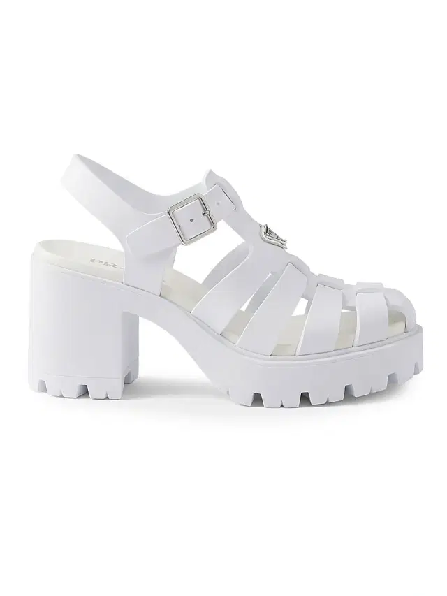 Prada Women's Rubber Platform Sandals - White