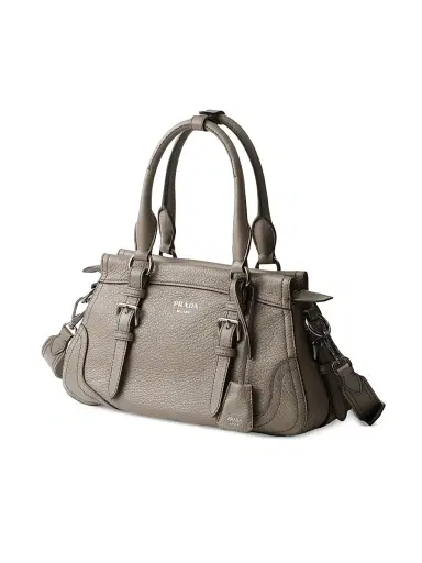 Prada Women's Large Leather Tote Bag - Grey | Thumbnail 4