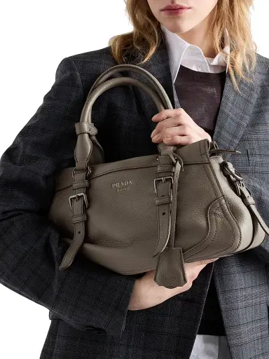 Prada Women's Large Leather Tote Bag - Grey | Thumbnail 1