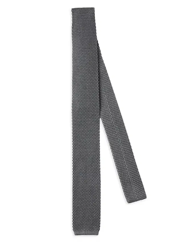 Brunello Cucinelli Men's Silk Knit Tie - Grey