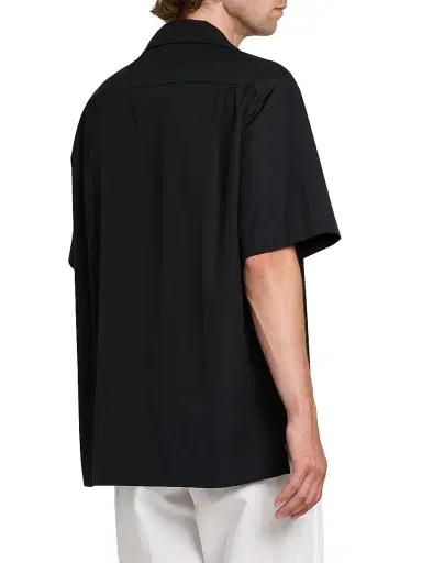 Dolce & Gabbana Men's Logo Seal-Embroidered Cotton Poplin Short-Sleeve Shirt - Nero - Size 17.5 | Thumbnail 5