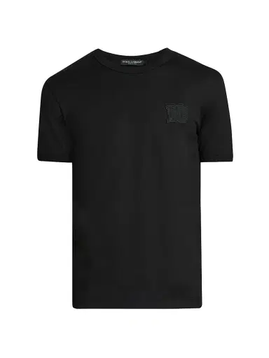 Dolce & Gabbana Men's DG Patch Cotton Crewneck T-Shirt - Nero - Size 46 | Thumbnail 1