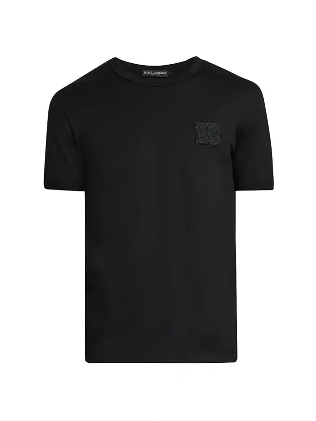 Dolce & Gabbana Men's DG Patch Cotton Crewneck T-Shirt - Nero