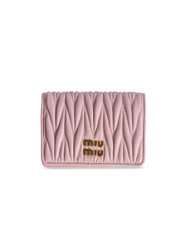 Women's  Matelassé Nappa Leather Wallet - Pink