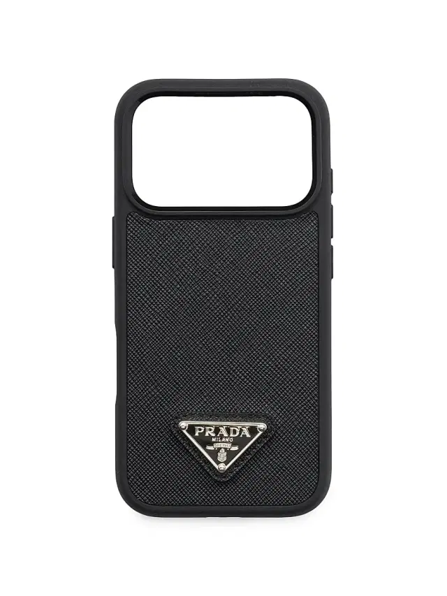 Prada Saffiano Leather Case for iPhone 17 Pro - Black
