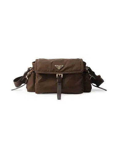Prada Women's Medium Explore Re-Nylon Shoulder Bag - Dark Brown | Thumbnail 1