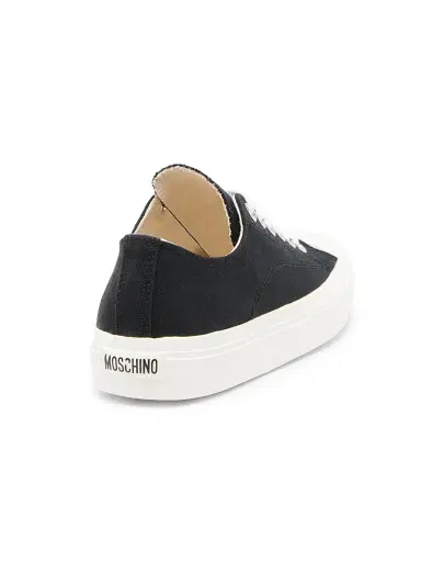 MOSCHINO Women's Edge Canvas Low-Top Sneakers - Black | Thumbnail 3