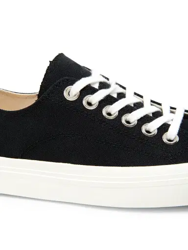 MOSCHINO Women's Edge Canvas Low-Top Sneakers - Black | Thumbnail 5