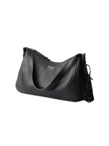 Prada Women's Aimèe Large Leather Shoulder Bag - Black | Thumbnail 4 Prada Women's Aimèe Large Leather Shoulder Bag - Black | Thumbnail 4