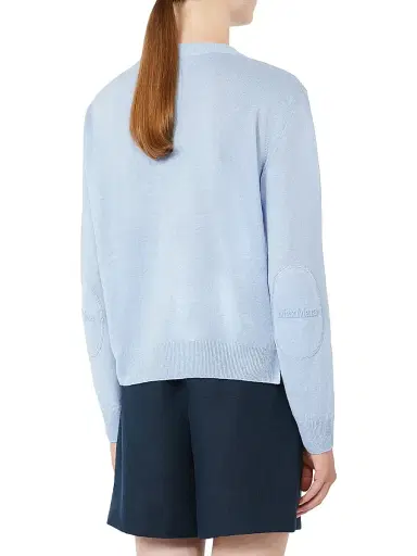 Max Mara Women's Linen Yarn Crew Neck Sweater - Sky Blue - Size Large | Thumbnail 3 Max Mara Women's Linen Yarn Crew Neck Sweater - Sky Blue - Size Large | Thumbnail 3
