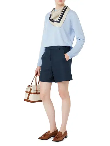 Max Mara Women's Linen Yarn Crew Neck Sweater - Sky Blue - Size Large | Thumbnail 5 Max Mara Women's Linen Yarn Crew Neck Sweater - Sky Blue - Size Large | Thumbnail 5