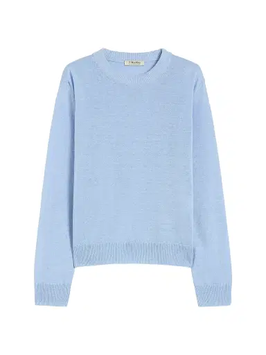 Max Mara Women's Linen Yarn Crew Neck Sweater - Sky Blue - Size Large | Thumbnail 1 Max Mara Women's Linen Yarn Crew Neck Sweater - Sky Blue - Size Large | Thumbnail 1