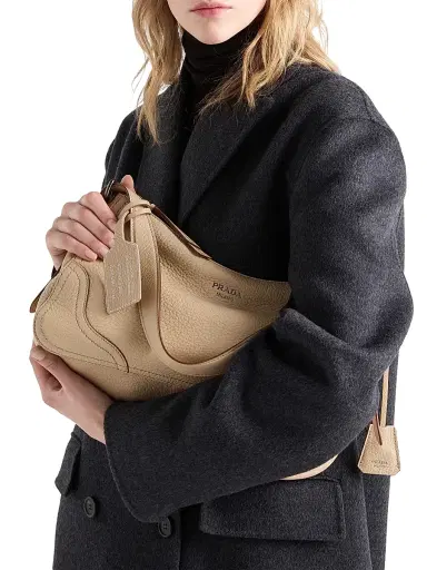 Prada Women's Aimèe Large Leather Shoulder Bag - Beige | Thumbnail 2