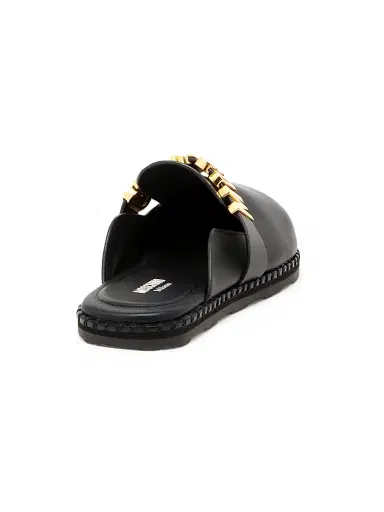 MOSCHINO Women's Sporty Logo-Accented Leather Mules - Black - Size 9 | Thumbnail 3 MOSCHINO Women's Sporty Logo-Accented Leather Mules - Black - Size 9 | Thumbnail 3