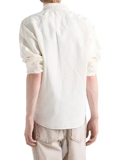 Prada Men's Chambray Shirt - Beige Khaki - Size 16.5 | Thumbnail 3