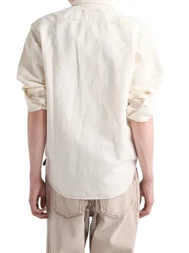 Prada Men's Chambray Shirt - Beige Khaki - Size 16.5 | Thumbnail 4