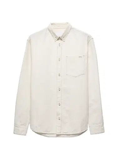 Prada Men's Chambray Shirt - Beige Khaki - Size 16.5 | Thumbnail 1
