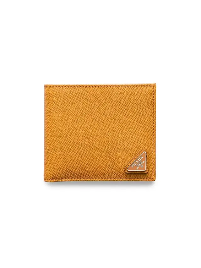 Men's Saffiano Leather Wallet - Orange