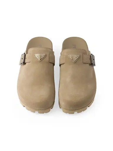 Prada Men's Suede Mules - Beige Khaki - Size 7.5 | Thumbnail 3