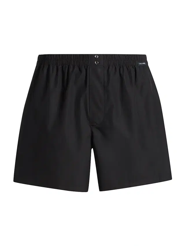 Dolce & Gabbana Men's Sporty Cotton Poplin Boxer Shorts - Nero