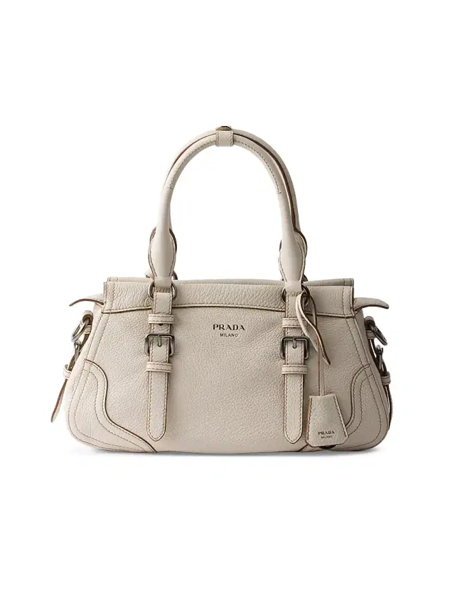 Women's  Leather Tote Bag - Light Beige