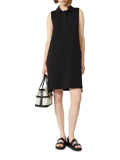 Max Mara Women's Scuba Jersey Polo Dress - Black - Size Medium | Thumbnail 2