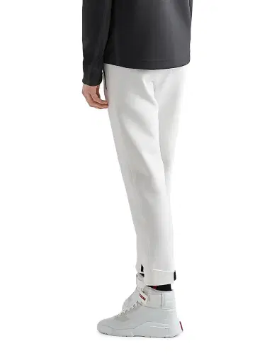 Prada Men's Technical Fabric Joggers with Heat-Sealed Taped Seams - White - Size XL | Thumbnail 3