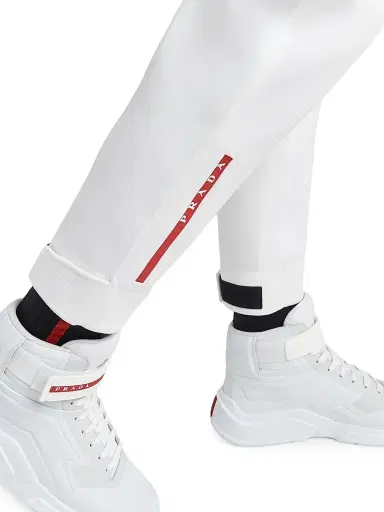 Prada Men's Technical Fabric Joggers with Heat-Sealed Taped Seams - White - Size XL | Thumbnail 5