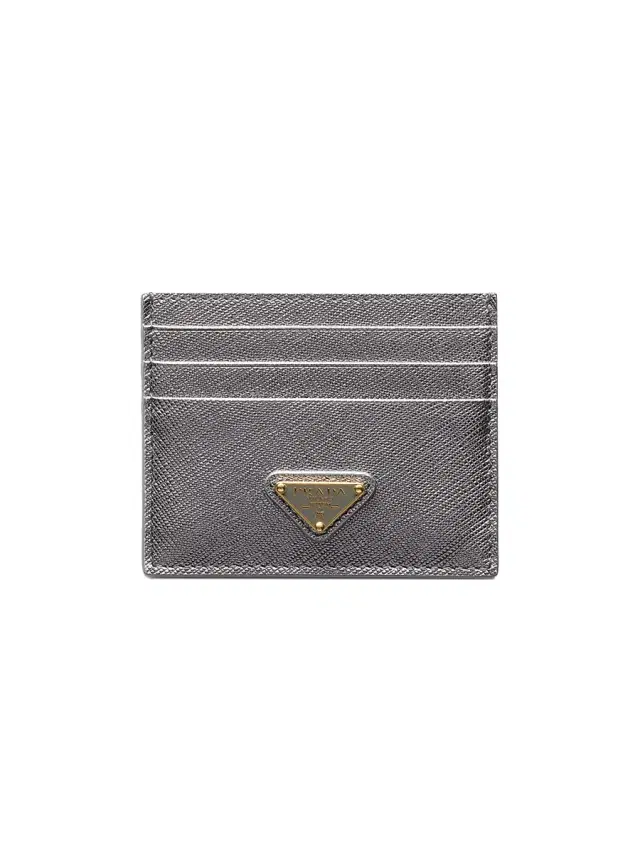 Prada Women's Saffiano Leather Card Holder - Greyish Silver