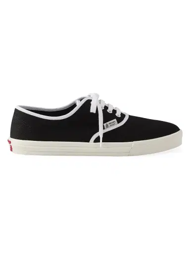 Prada Women's Drill Cotton Low-Top Sneakers - Black | Thumbnail 1