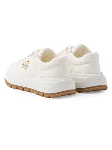 Prada Women's Prax 01 Leather Sneakers - Beige Khaki - Size 10 | Thumbnail 3