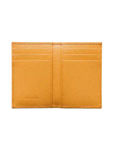 Prada Men's Saffiano Leather Card Holder - Orange | Thumbnail 2