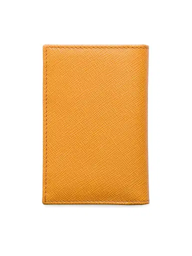 Prada Men's Saffiano Leather Card Holder - Orange | Thumbnail 3