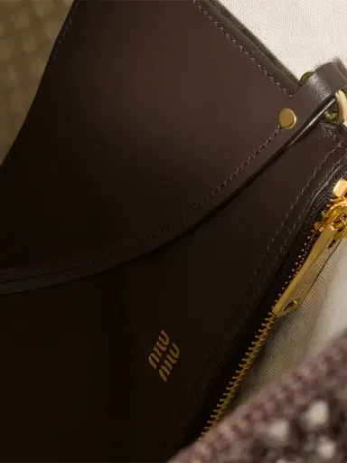 Miu Miu Women's Ivy Raffia Crochet Shoulder Bag | Thumbnail 4