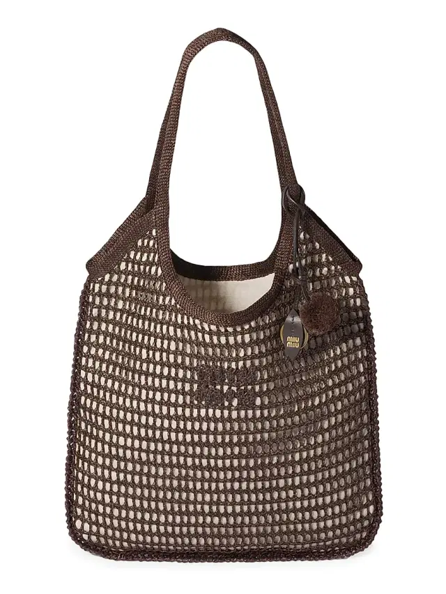 Women's Ivy Raffia Crochet Shoulder Bag - Brown