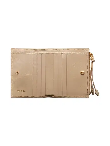 Prada Women's Leather Wallet - Beige Khaki | Thumbnail 2 Prada Women's Leather Wallet - Beige Khaki | Thumbnail 2