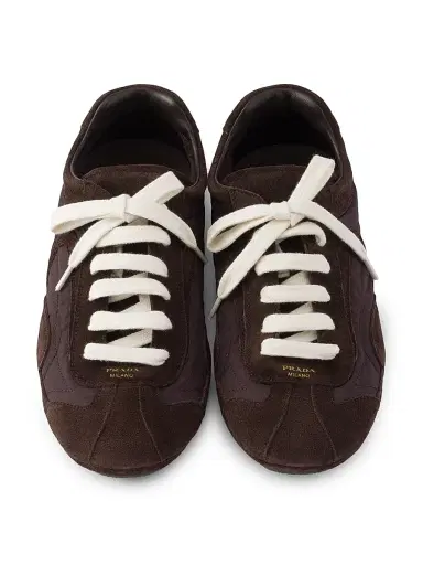 Prada Women's Montecarlo Suede and Re-Nylon Sneakers - Brown - Size 10 | Thumbnail 2 Prada Women's Montecarlo Suede and Re-Nylon Sneakers - Brown - Size 10 | Thumbnail 2