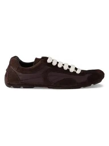 Prada Women's Montecarlo Suede and Re-Nylon Sneakers - Brown - Size 10 | Thumbnail 1 Prada Women's Montecarlo Suede and Re-Nylon Sneakers - Brown - Size 10 | Thumbnail 1