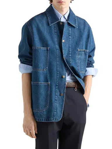 Prada Men's Light Denim Blouson Jacket - Blue - Size XXL | Thumbnail 2