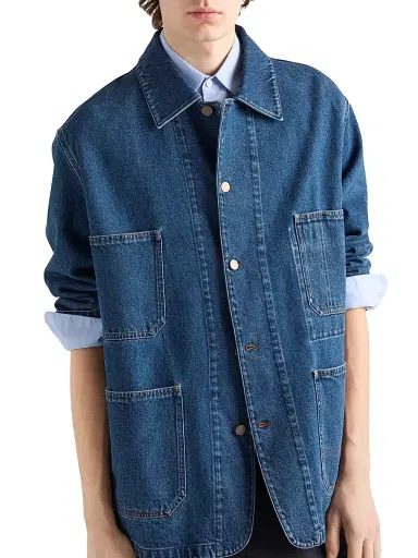 Prada Men's Light Denim Blouson Jacket - Blue - Size XXL | Thumbnail 4