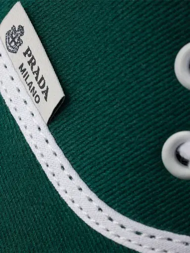 Prada Men's Drill Fabric Sneakers - Green | Thumbnail 5 Prada Men's Drill Fabric Sneakers - Green | Thumbnail 5
