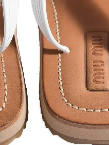 Miu Miu Women's Thong Sandals - White | Thumbnail 3