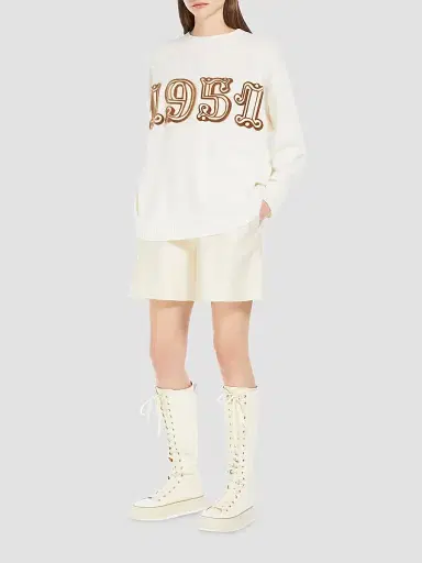 Max Mara Women's Wool and Cashmere Jumper - White - Size XL | Thumbnail 5 Max Mara Women's Wool and Cashmere Jumper - White - Size XL | Thumbnail 5