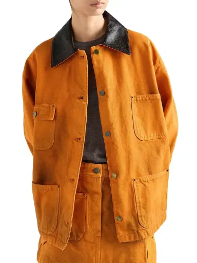 Prada Women's Canvas Jacket - Orange - Size 8 | Thumbnail 2